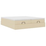 VidaXL Cadre de lit ottoman avec matelas crème 200x200cm tissu