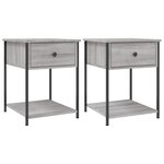 vidaXL Tables de chevet 2 Pièces sonoma gris 44x45x58 cm bois ingénierie