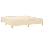 vidaXL Sommier à lattes de lit et matelas et LED Crème 180x200cm Tissu
