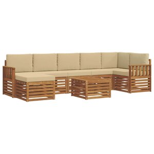 vidaXL Ensemble de canapés d'extérieur 8 pc Naturel et Beige