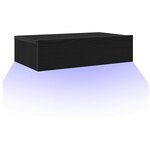 vidaXL Meuble TV avec éclairage LED Chêne noir 60 x 35 x 15 5 cm