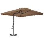 vidaXL Parasol d'extérieur avec poteau en acier 250 x 250 cm Taupe