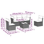 vidaXL Salon de jardin avec coussins 6 Pièces beige résine tressée