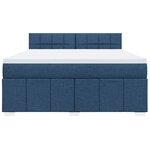 vidaXL Sommier à lattes de lit avec matelas Bleu 180x200 cm Tissu