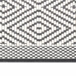 vidaXL Tapis d'extérieur gris et blanc 80x150 cm design réversible