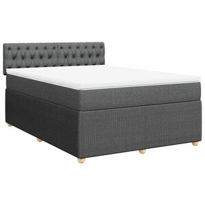 vidaXL Sommier à lattes de lit avec matelas Gris foncé 160x200cm Tissu