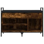 vidaXL Banc à chaussures chêne fumé 85 5x32x57 5 cm bois d'ingénierie