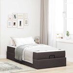 vidaXL Cadre de lit avec matelas avec matelas 2 Pièces Tan tissu