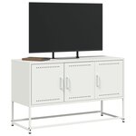 vidaXL Meuble TV blanc 100 5x39x60 5 cm acier