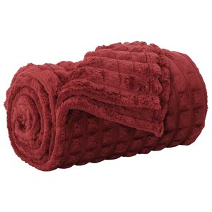 vidaXL Jeté Rouge Bordeaux 270 x 240 cm Toison