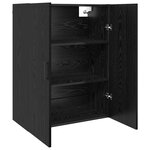 vidaXL Armoire Murale Montage mural 2 Pièces Chêne noir 69 5 x 34 x 90 cm