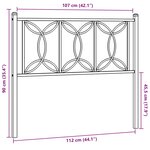 vidaXL Tête de lit métal blanc 100 cm