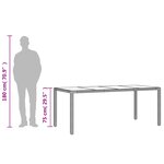 vidaXL Table de jardin dessus en verre Noir 190x90x75cm Résine tressée