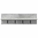 vidaXL Porte-manteau mural avec étagère Gris béton 60 x 10.5 x 18 cm