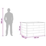 vidaXL Jardinière surélevée Marron 150 x 100 x 91 cm WPC et Aluminium