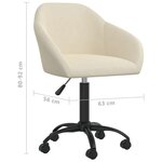 Vidaxl chaises pivotantes à manger lot de 2 crème velours