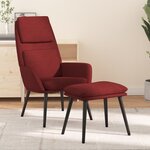 vidaXL Chaise de relaxation avec tabouret Rouge bordeaux Tissu