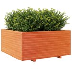 vidaXL Jardinière cire marron 100x100x49 5 cm bois de pin massif