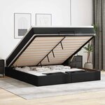 VidaXL Cadre de lit ottoman avec matelas noir 160x200 cm similicuir