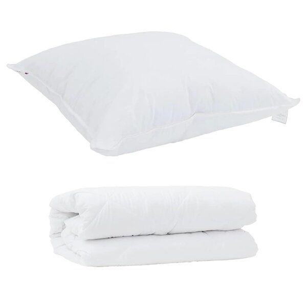 vidaXL Duvet avec Oreiller 2 Pièces Blanc 135 x 220 cm Microfibre