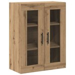 vidaXL Haut Armoire 2 Pièces Chêne artisanal Bois Aggloméré et Verre