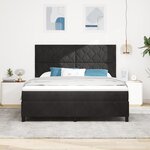 Lit Box Spring vidaXL avec Matelas & LED Noir 180x200 cm Velours