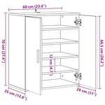 vidaXL Armoire à chaussures Noir 60x35x70 cm Bois d’ingénierie