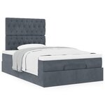vidaXL Cadre de lit ottoman et matelas gris foncé 120x200 cm velours