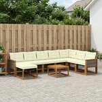 vidaXL Ensemble de canapés d'extérieur 9 Pièces Naturel et Crème