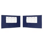 vidaXL Mur de tente de fête 2 pièces 400 x 195 cm Bleu PE et acier
