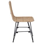 vidaXL Chaise de salle à manger 2 pc Rattan et Acier Naturel