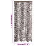 vidaXL Rideau anti-mouches marron et blanc 90x200 cm chenille