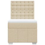 vidaXL Sommier à lattes de lit avec matelas Crème 90x200 cm Tissu