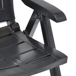 vidaXL Chaises inclinables de jardin lot de 2 Plastique Anthracite