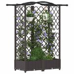 vidaXL Lit Élevé avec Treillis et Toit Marron 124 x 40 x 123 cm PP