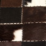 Vidaxl tapis cuir véritable patchwork 80 x 150 cm carré noir/blanc