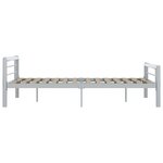 vidaXL Cadre de lit sans matelas gris et blanc métal 160x200 cm