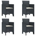 vidaXL Chaise de jardin 4 Pièces Anthracite 53 x 49 x 85 cm PP
