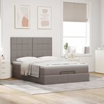 VidaXL Cadre de lit ottoman avec matelas taupe 140x190 cm tissu
