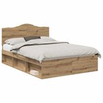 vidaXL Cadre de lit Chêne artisan 140 x 200 cm Pin massif