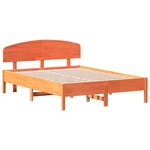vidaXL Cadre de lit sans matelas cire marron 140x190cm bois pin massif