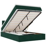 vidaXL Lit ottoman avec matelas et LED vert foncé 90x200cm velours