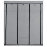 vidaXL Armoire avec compartiments et barres Gris 150x45x175 cm Tissu