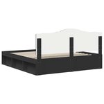 vidaXL Cadre de lit avec tête de lit Noir 180 x 200 cm Pin massif