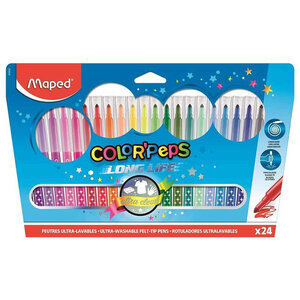 24 Feutres Lavables Color'Peps - Pointe Moyenne - Maped