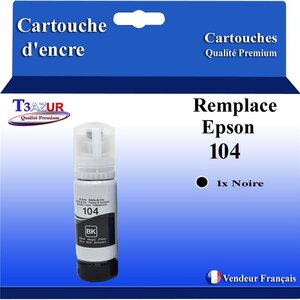 T3AZUR - Bouteille compatible avec Epson EcoTank ET-2810  ET-2811  ET-2812  ET-2814  ET-2815 - Noire