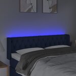 vidaXL Tête de lit à LED Bleu 163x16x78/88 cm Tissu