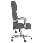 vidaXL Fauteuil de massage inclinable de bureau Gris foncé Tissu