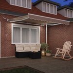 vidaXL Auvent Rétractable Beige 300 x 250 cm Polyester et métal