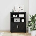 vidaXL Cabinet à Roulettes avec étagère Chêne noir 60 x 48 x 81 cm